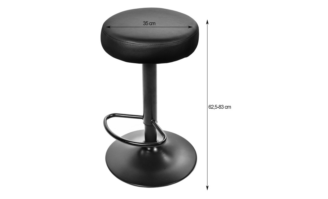 Barhocker ROJST Kunstleder Schwarz/Schwarz (10037751)