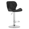 Hocker WEST – schwarzes Kunstleder / verchromtes Gestell
