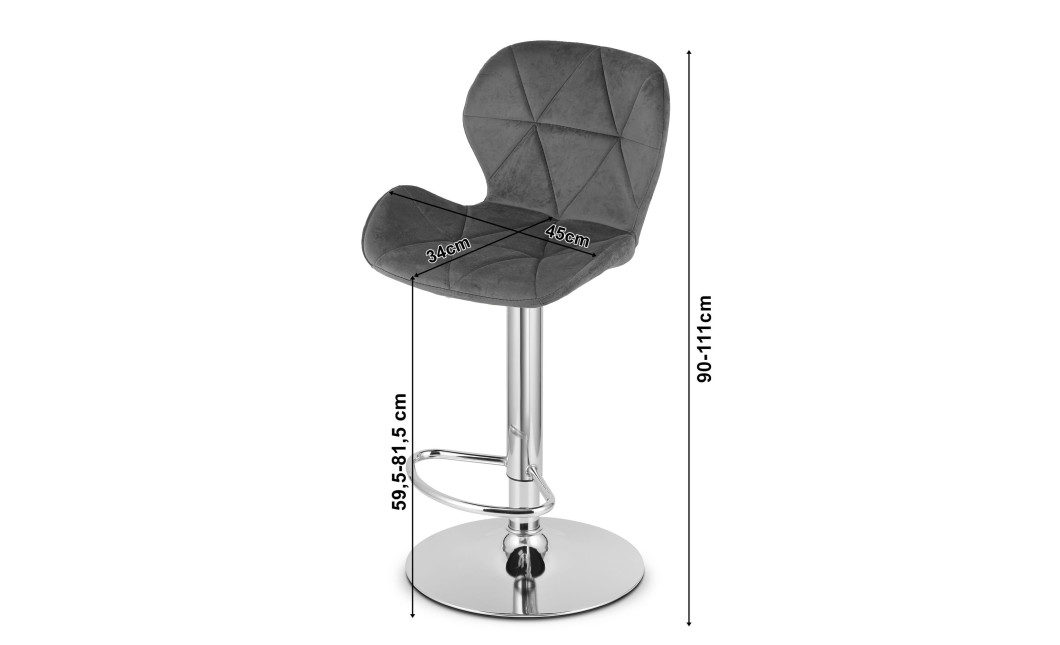 Barhocker WEST Kunstleder Schwarz/Schwarz (10039771)