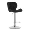 Hocker WEST – schwarzer Samt / verchromtes Gestell