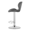 Hocker WEST – grauer Samt / verchromtes Gestell