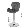 Hocker WEST – grauer Samt / verchromtes Gestell