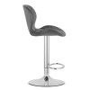 Hocker WEST – grauer Samt / verchromtes Gestell