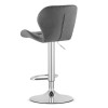 Hocker WEST – grauer Samt / verchromtes Gestell