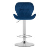 Hocker WEST – dunkelblauer Samt / verchromtes Gestell