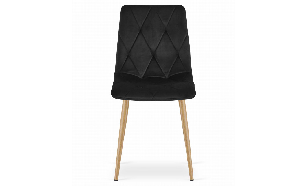 Stuhl LIBRA Samt Schwarz/Holzfarbe Beine (10039231)
