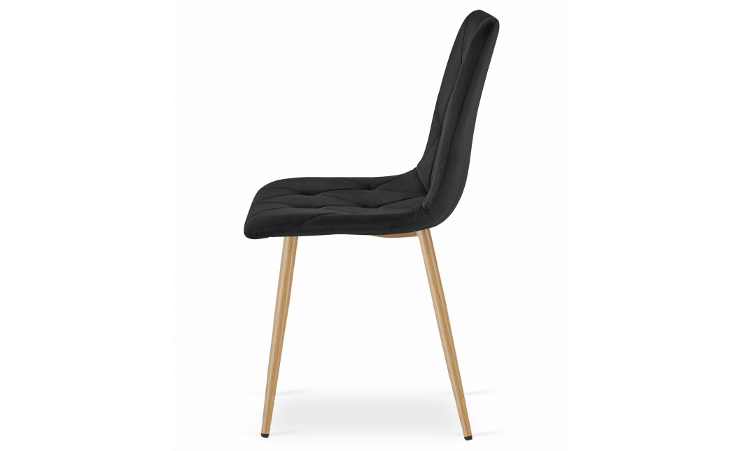 Stuhl LIBRA Samt Schwarz/Holzfarbe Beine (10039231)