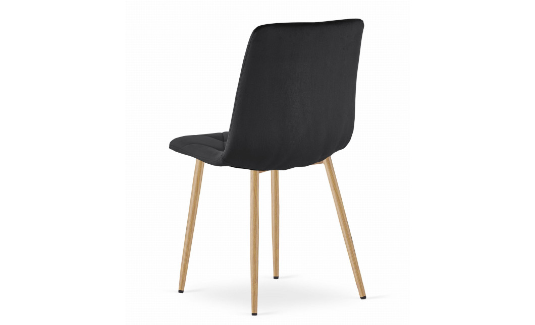 Stuhl LIBRA Samt Schwarz/Holzfarbe Beine (10039231)