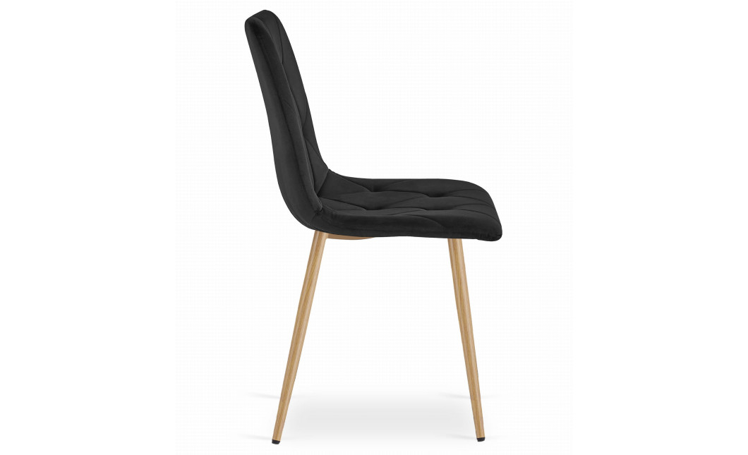Stuhl LIBRA Samt Schwarz/Holzfarbe Beine (10039231)