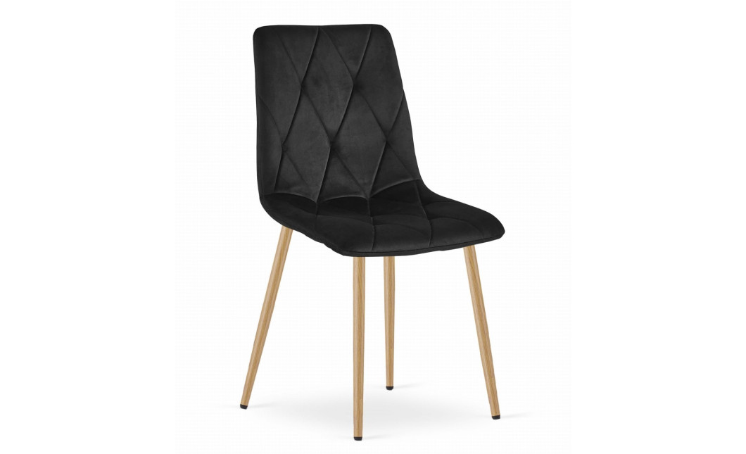 Stuhl LIBRA Samt Schwarz/Holzfarbe Beine (10039231)