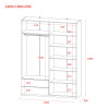 Kleiderschrank Doros Lukas mit Drehtüren Graphitgrau 180x50x240 (80736288)