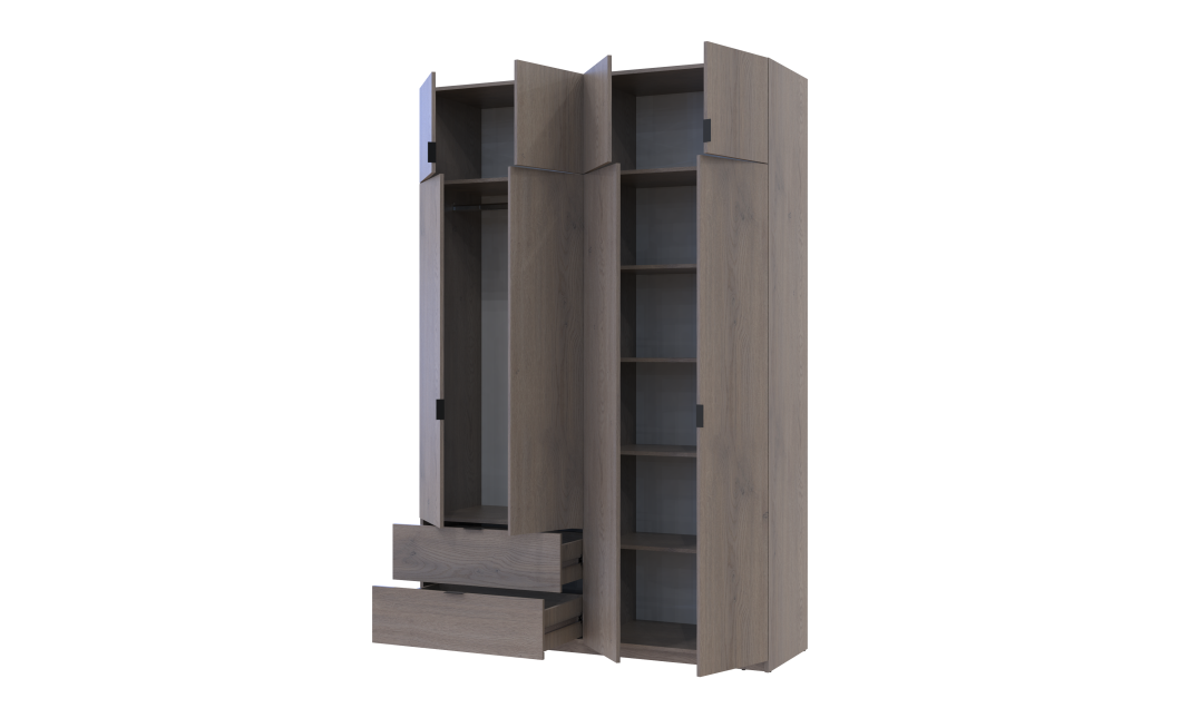 Kleiderschrank Doros Lukas mit Drehtüren Cannolo 160x50x240 (44900366)