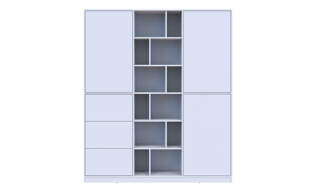 Kleiderschrank Doros Morgan Weiß mit Schubladen 180x40x210 (42002246)