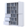 Kleiderschrank Doros Morgan Weiß mit Schubladen 180x40x210 (42002246)