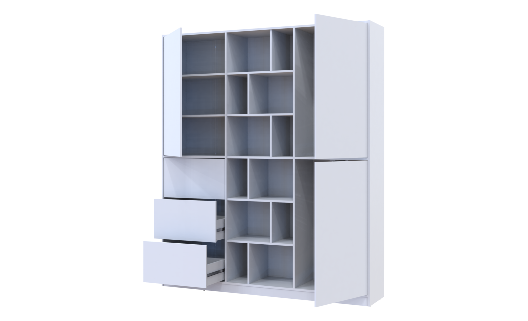 Kleiderschrank Doros Morgan Weiß mit Schubladen 180x40x210 (42002246)