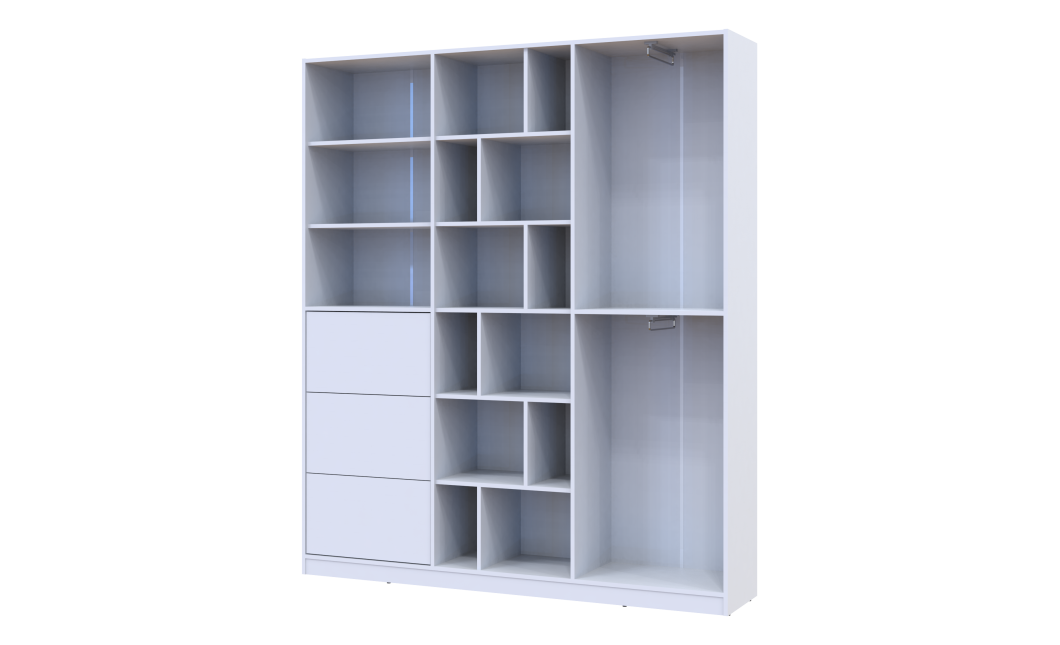 Kleiderschrank Doros Morgan Weiß mit Schubladen 180x40x210 (42002246)