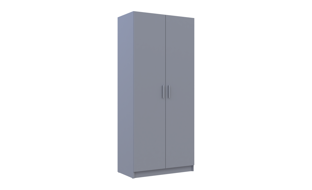 Kleiderschrank Doros Promo mit Drehtüren Grau mit Regalböden 2 Türen 90x48x204 (80737770)