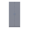 Kleiderschrank Doros Promo mit Drehtüren Grau mit Regalböden 2 Türen 90x48x204 (80737770)