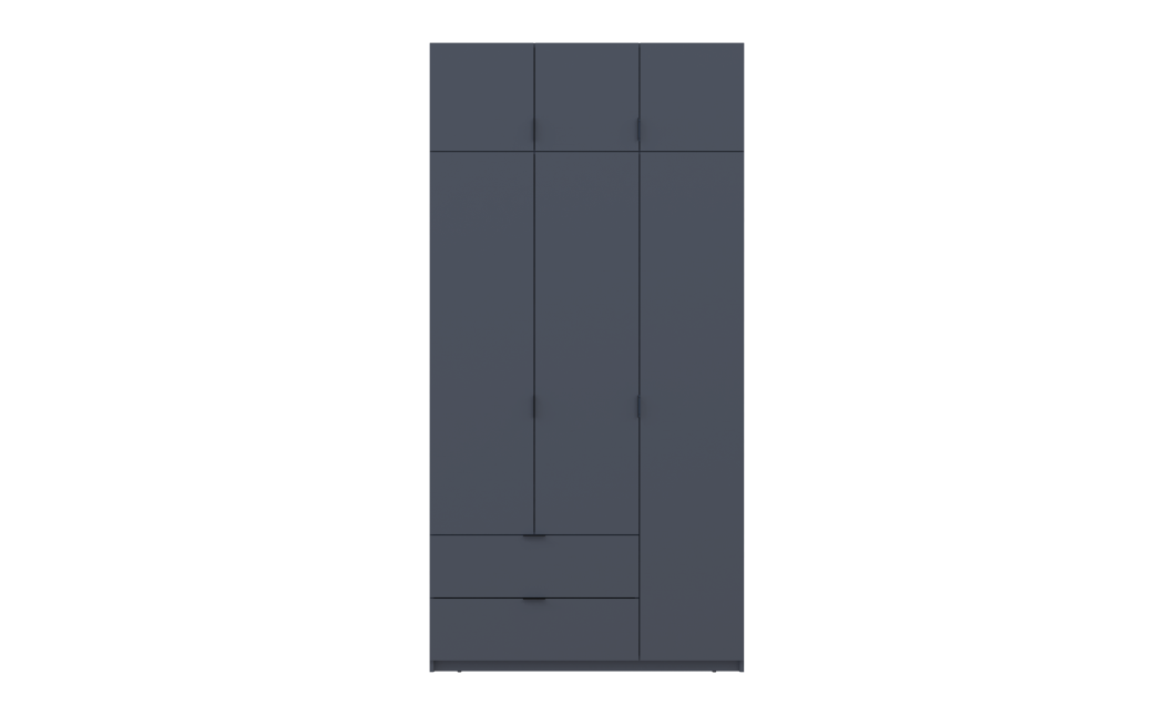 Kleiderschrank Doros Lukas mit Drehtüren Graphitgrau 3 Türen 120x50x240 (80737797)