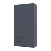 Kleiderschrank Doros Lukas mit Drehtüren Graphitgrau 3 Türen 120x50x240 (80737797)