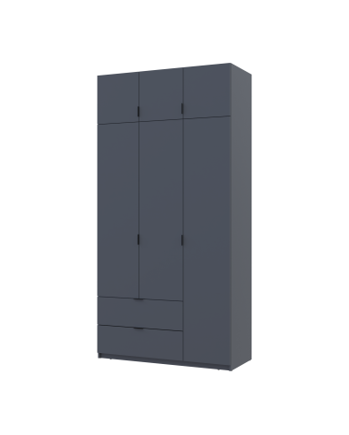 Kleiderschrank Doros Lukas mit Drehtüren Graphitgrau 3 Türen 120x50x240 (80737797)