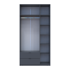 Kleiderschrank Doros Lukas mit Drehtüren Graphitgrau 3 Türen 120x50x240 (80737797)