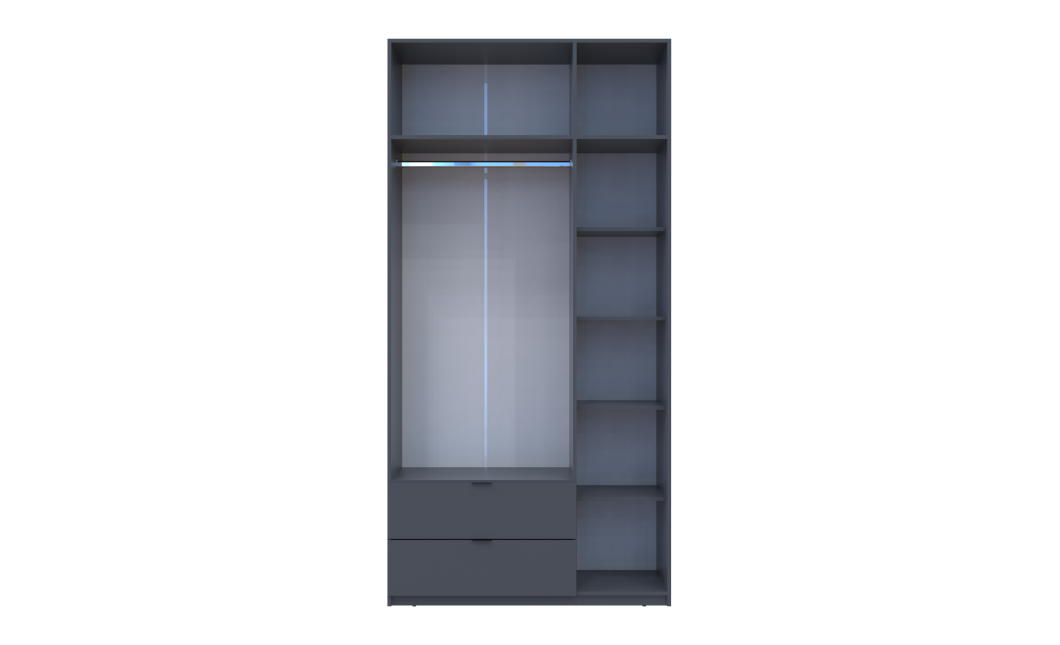 Kleiderschrank Doros Lukas mit Drehtüren Graphitgrau 3 Türen 120x50x240 (80737797)