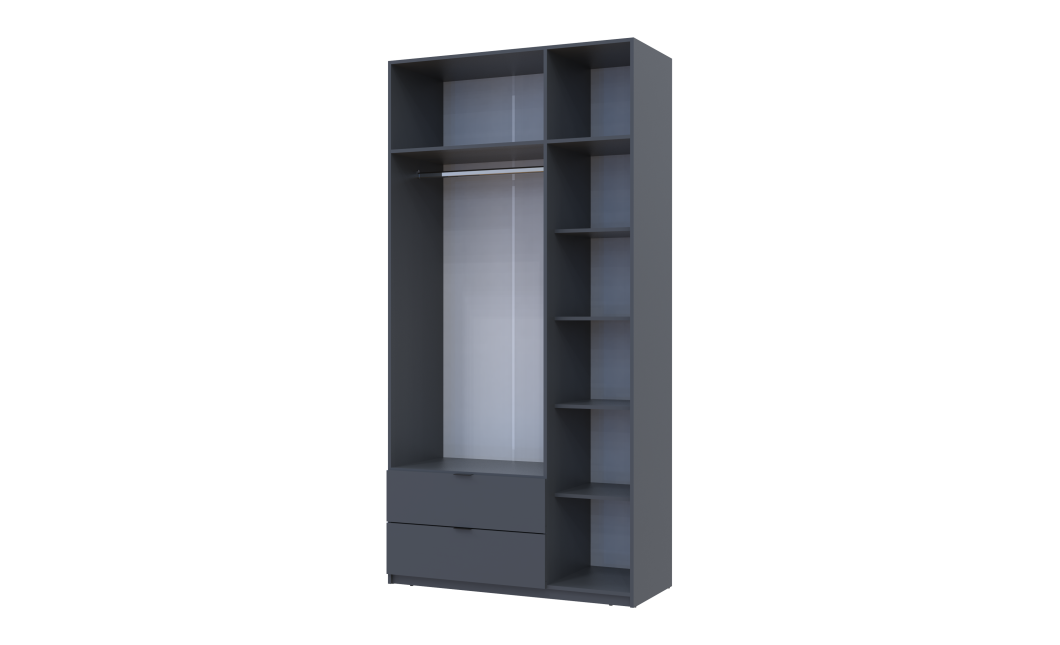 Kleiderschrank Doros Lukas mit Drehtüren Graphitgrau 3 Türen 120x50x240 (80737797)