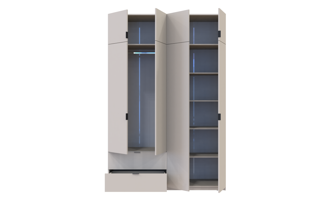 Kleiderschrank Doros Lukas mit Drehtüren Kaschmir 160x50x240 (80737728)