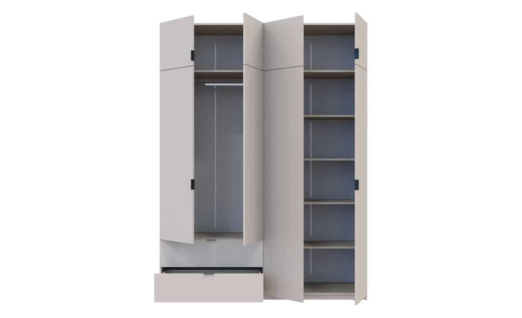 Kleiderschrank Doros Lukas mit Drehtüren Kaschmir 180x50x240 (80737729)