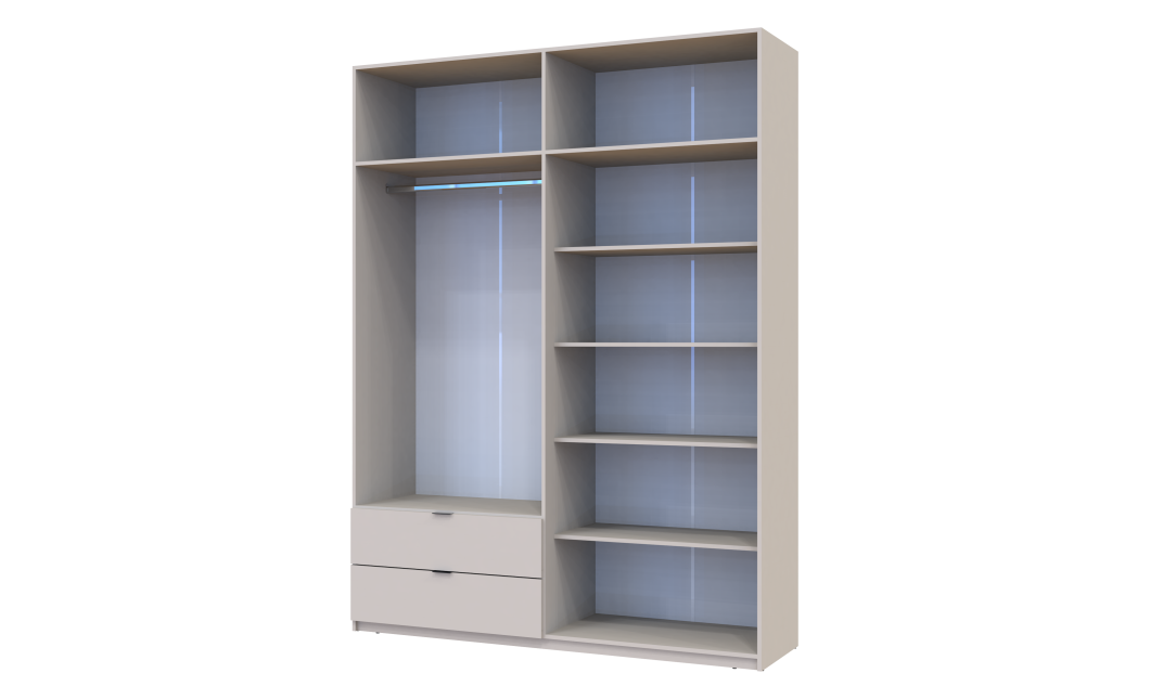 Kleiderschrank Doros Lukas mit Drehtüren Kaschmir 180x50x240 (80737729)