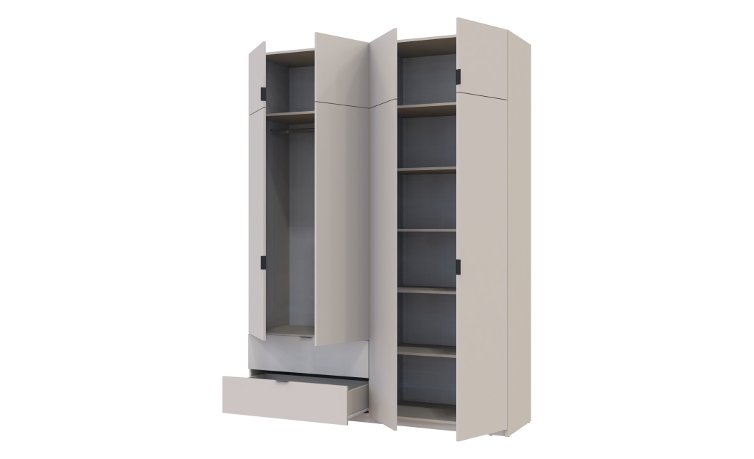 Kleiderschrank Doros Lukas mit Drehtüren Kaschmir 180x50x240 (80737729)