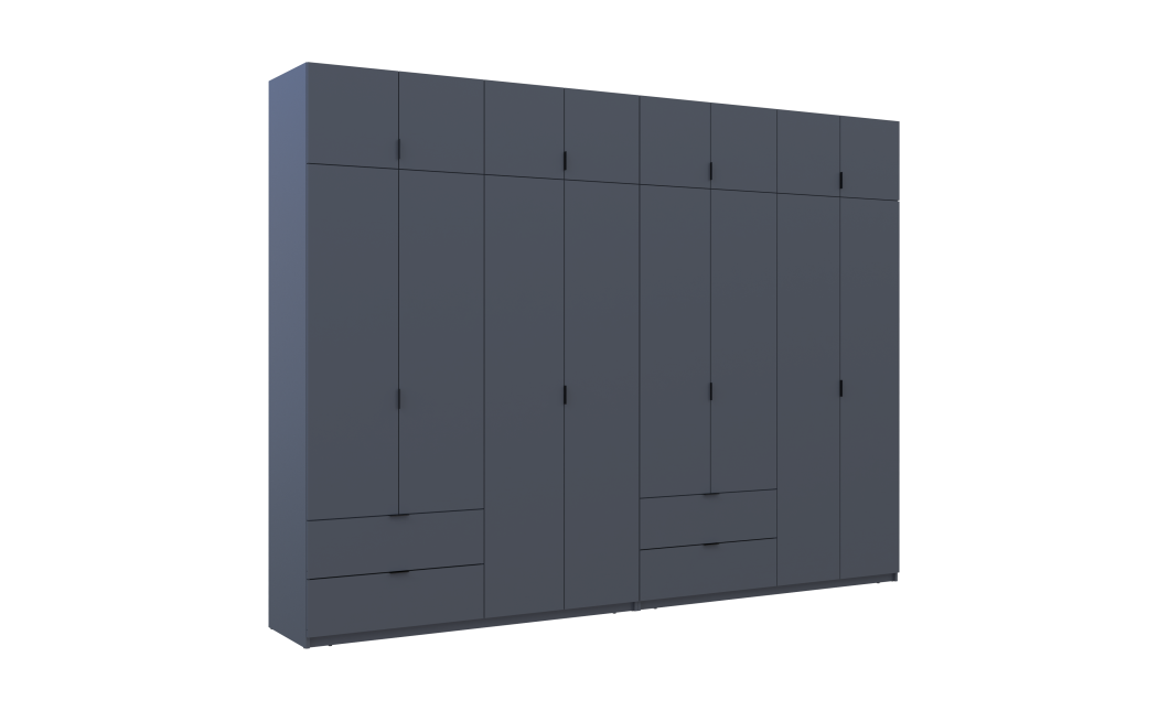 Kleiderschrank-Set Doros Lukas Graphitgrau 4+4 Türen 320x50x240 (42005129)