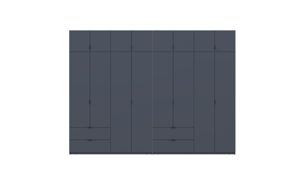 Kleiderschrank-Set Doros Lukas Graphitgrau 4+4 Türen 320x50x240 (42005129)