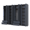 Kleiderschrank-Set Doros Lukas Graphitgrau 4+4 Türen 320x50x240 (42005129)