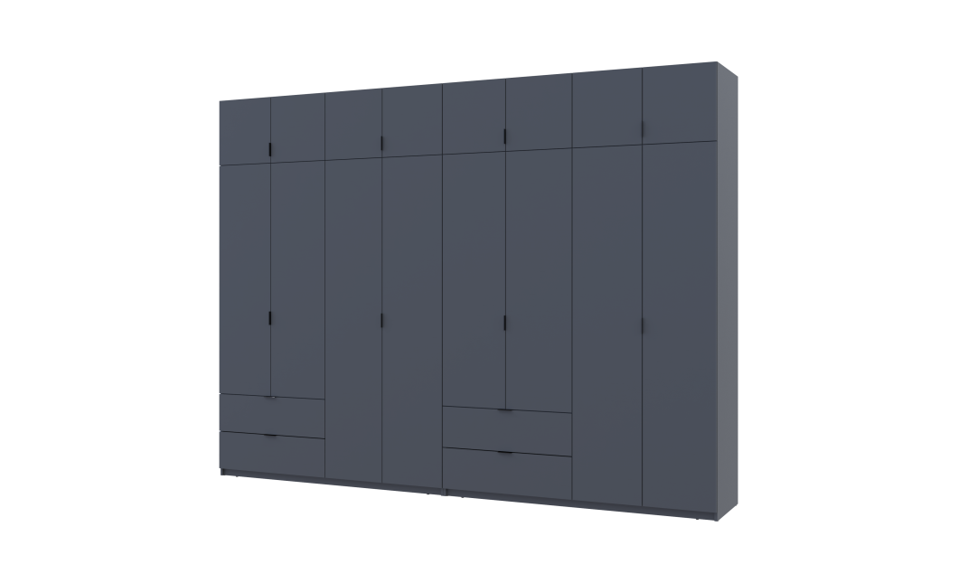 Kleiderschrank-Set Doros Lukas Graphitgrau 4+4 Türen 320x50x240 (42005129)