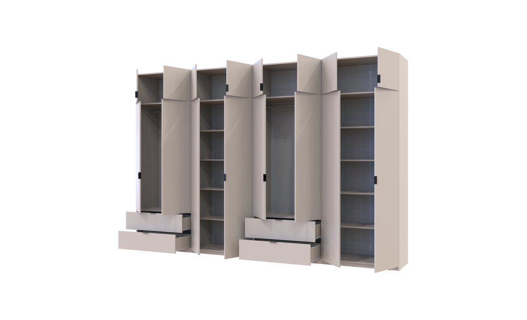 Kleiderschrank-Set Doros Lukas Kaschmir 4+4 Türen 360x50x240 (42005144)
