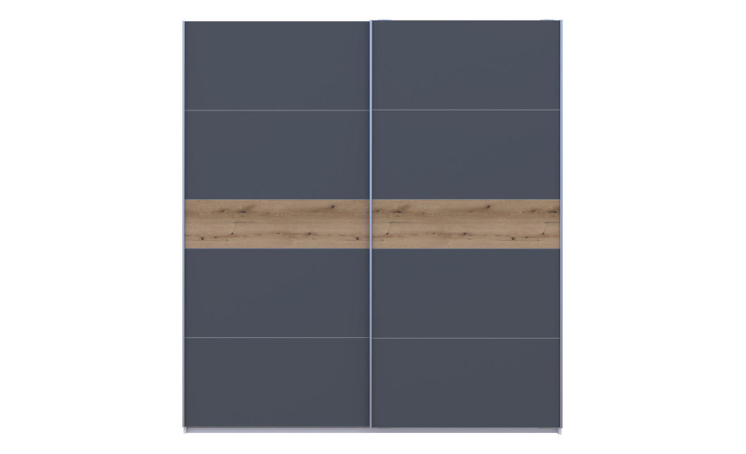 Kleiderschrank Doros G-Caiser Schiebetüren Weiß Graphit Eiche 220x60x240 (44900282)