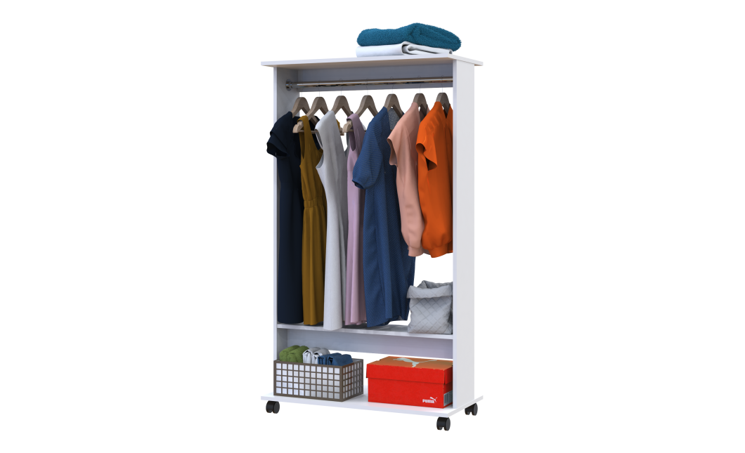 Kleiderständer Doros D2 Weiß 85x41,6x150 (41510080)