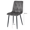 Essgruppe: Tisch NP 120x80 Craft / Schwarz + 4 Stühle LIBRA Dunkelgrauer Samt / Schwarze Beine (100408331)