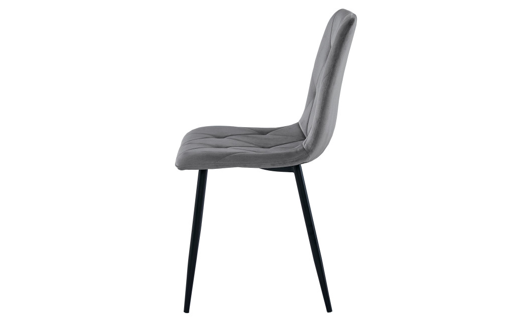 Essgruppe: Tisch NP 120x80 Craft / Schwarz + 4 Stühle LIBRA Dunkelgrauer Samt / Schwarze Beine (100408331)