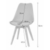 Essgruppe: Runder Tisch KAMI 80 cm Weiß / Beine in Holzfarbe + 2 Stühle MARK Grau (100831327)