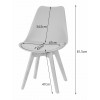 Essgruppe: Runder Tisch KAMI 80 cm Weiß / Beine in Holzfarbe + 4 Stühle MARK Weiß (100831316)