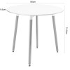 Essgruppe: Runder Tisch KAMI 80 cm Weiß / Beine in Holzfarbe + 4 Stühle MARK Schwarz (100831319)