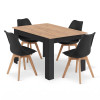 Essgruppe: Tisch NP 120x80 Craft / Schwarz + 4 Stühle MARK Schwarz (100408194)