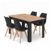 Essgruppe: Tisch NP 120x80 Craft / Schwarz + 4 Stühle MARK Schwarz (100408194)