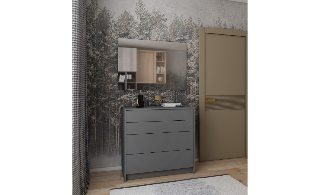 Kommode Doros Dale Graphitgrau 4 Schubladen 90x41x85 (41516236)