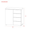 Kommode Doros Ron 1 Graphitgrau 1 Türen 4 Schubladen 80x38x81 (41516006)