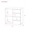 Kommode Doros Ron 1 Graphitgrau 1 Türen 4 Schubladen 80x38x81 (41516006)