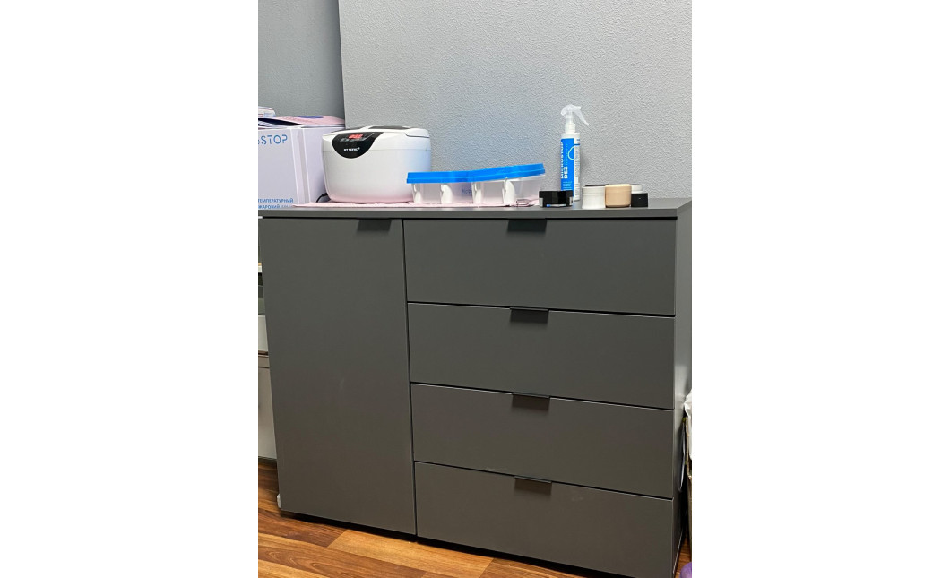 Kommode Doros Ron 1 Graphitgrau 1 Türen 4 Schubladen 80x38x81 (41516006)